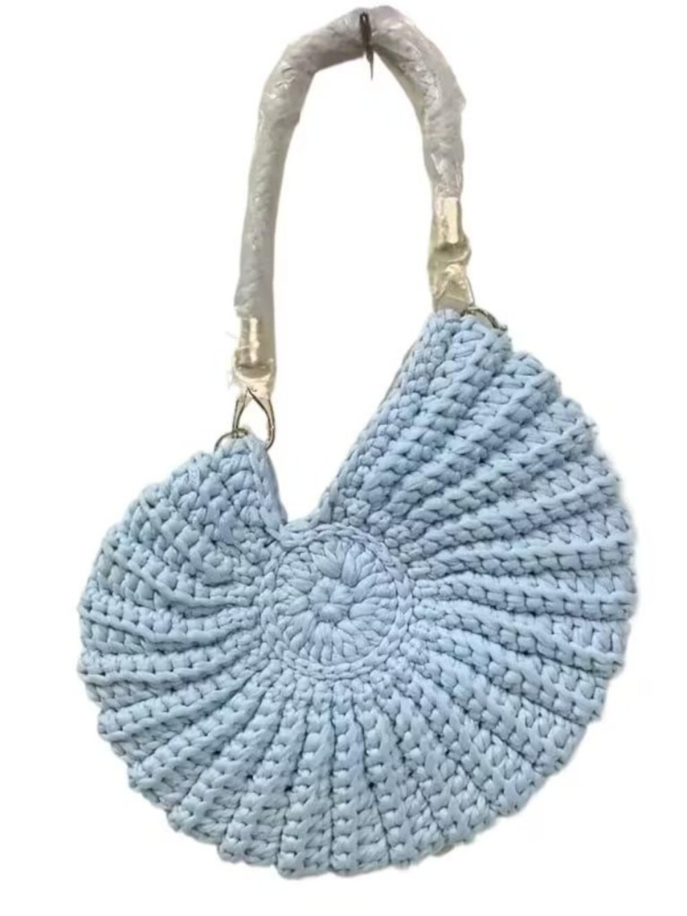 CROCHET SHELL BAG in Blue